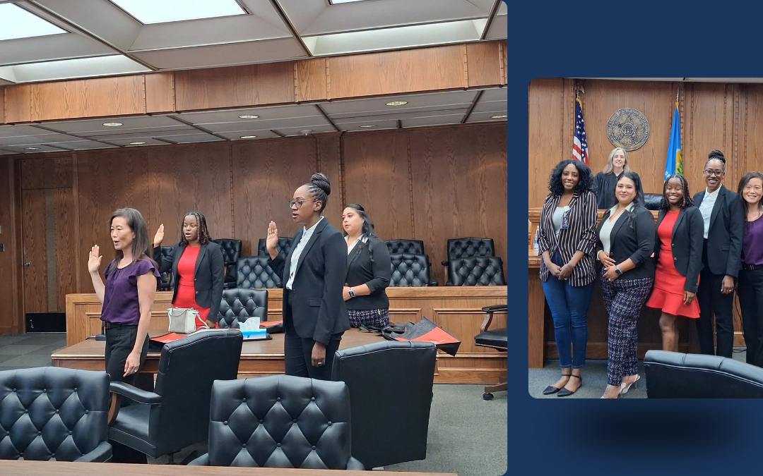 Victoria Epps sworn in as Court Appointed Special Advocate with CASA of Southwest Oklahoma by Judge Shaw in Lawton