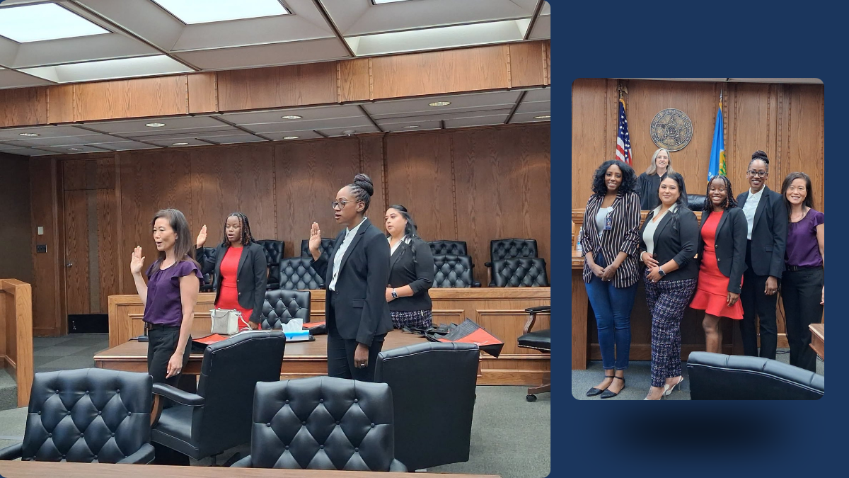 Victoria Epps sworn in as Court Appointed Special Advocate with CASA of Southwest Oklahoma by Judge Shaw in Lawton